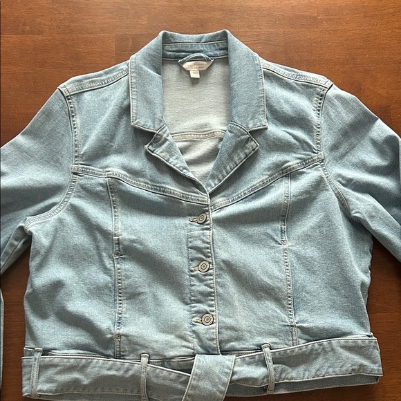Lauren Conrad Light Blue Denim With Tie Women's Jacket size xl - Picture 3 of 10